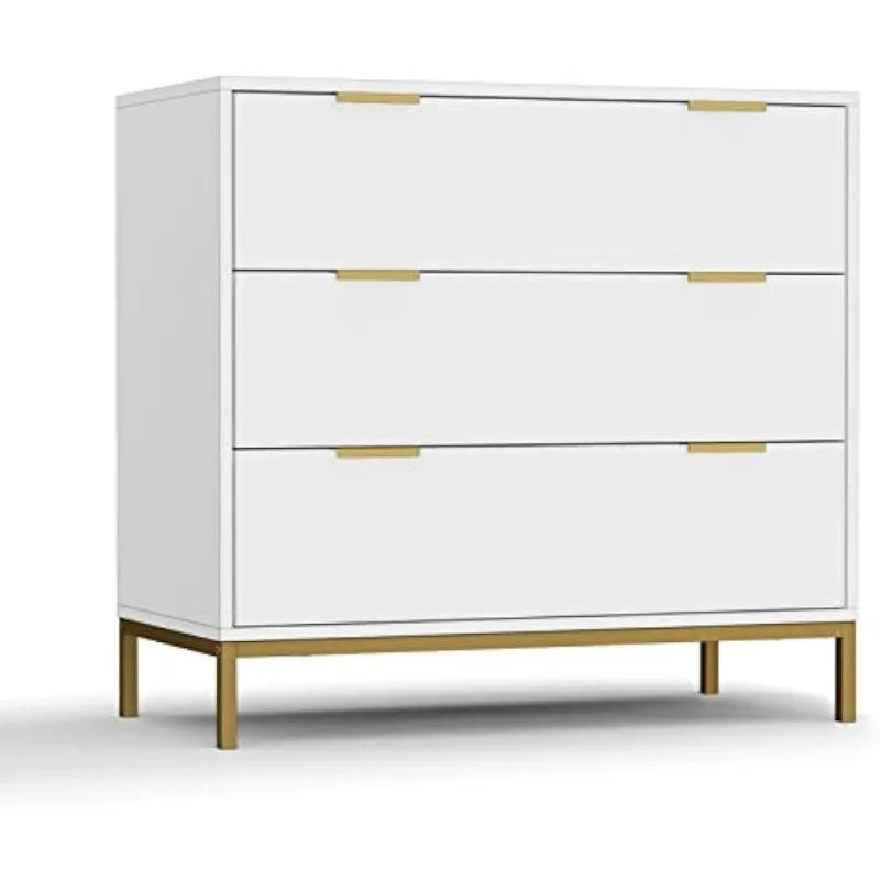 

Anmytek White Dresser for Bedroom, 3 Drawer Dresser with Spacious Storage Modern Wood Chest of Drawers for Bedroom Living Room