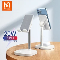 mcdodo wireless chargers desk phone holder 2 in 1 20w qi induction fast wireless charging stand for iphone xiaomi huawei samsung