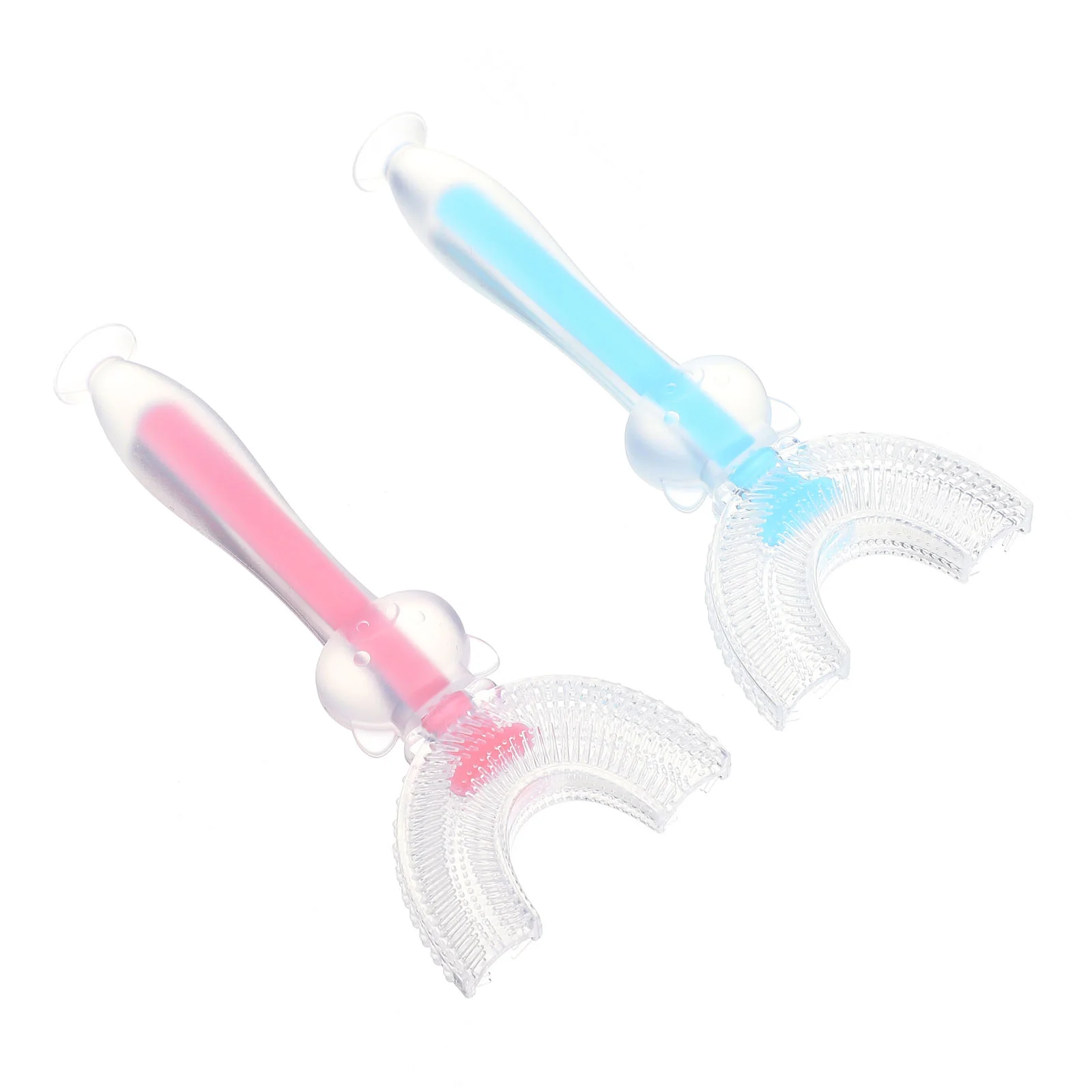 

2Pcs U-shape Children Toothbrush Manual Silicone Tooth Cleaner Oral Cleaning Supplies