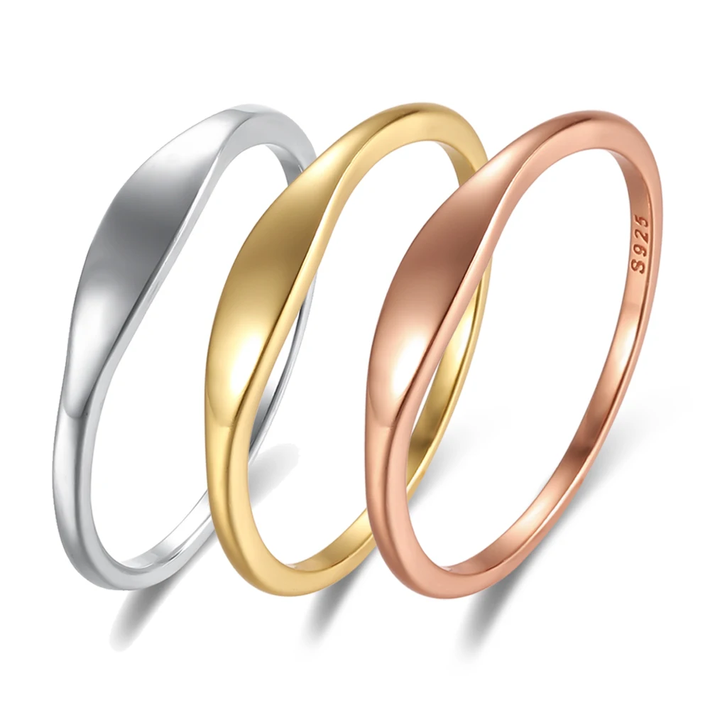 Женские серебряные кольца в стиле ретро Kameraon блестящие гладкие на день рождения