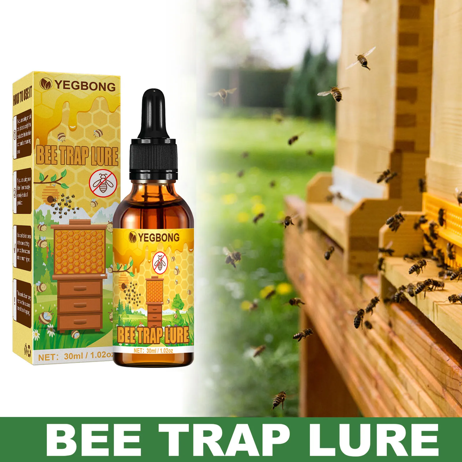 

30ml Bee Easy Attractant Carpenter Bee Trap Lure Honey Bees Attractant Bait Bee Traps For Outside Beekeeping Supplies