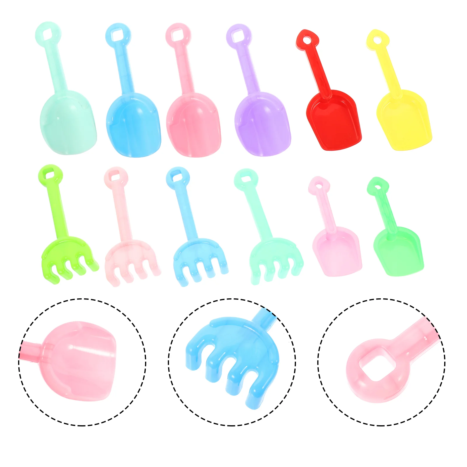 

12Pcs Gardening Digging Toys Plastic Sand Shovel Kids Snow Shovel (Mixed Style)