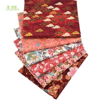 chainhoprint twill cotton fabricdiy quilting sewing clothpatchwork materialdark red floral series6 designs4 sizescc011