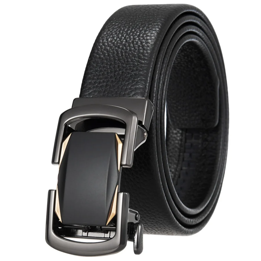 Leather Belts for Men Men's Belt Ratchet Dress Belt with Automatic Buckle Casual Leather Belt Black\Coffee