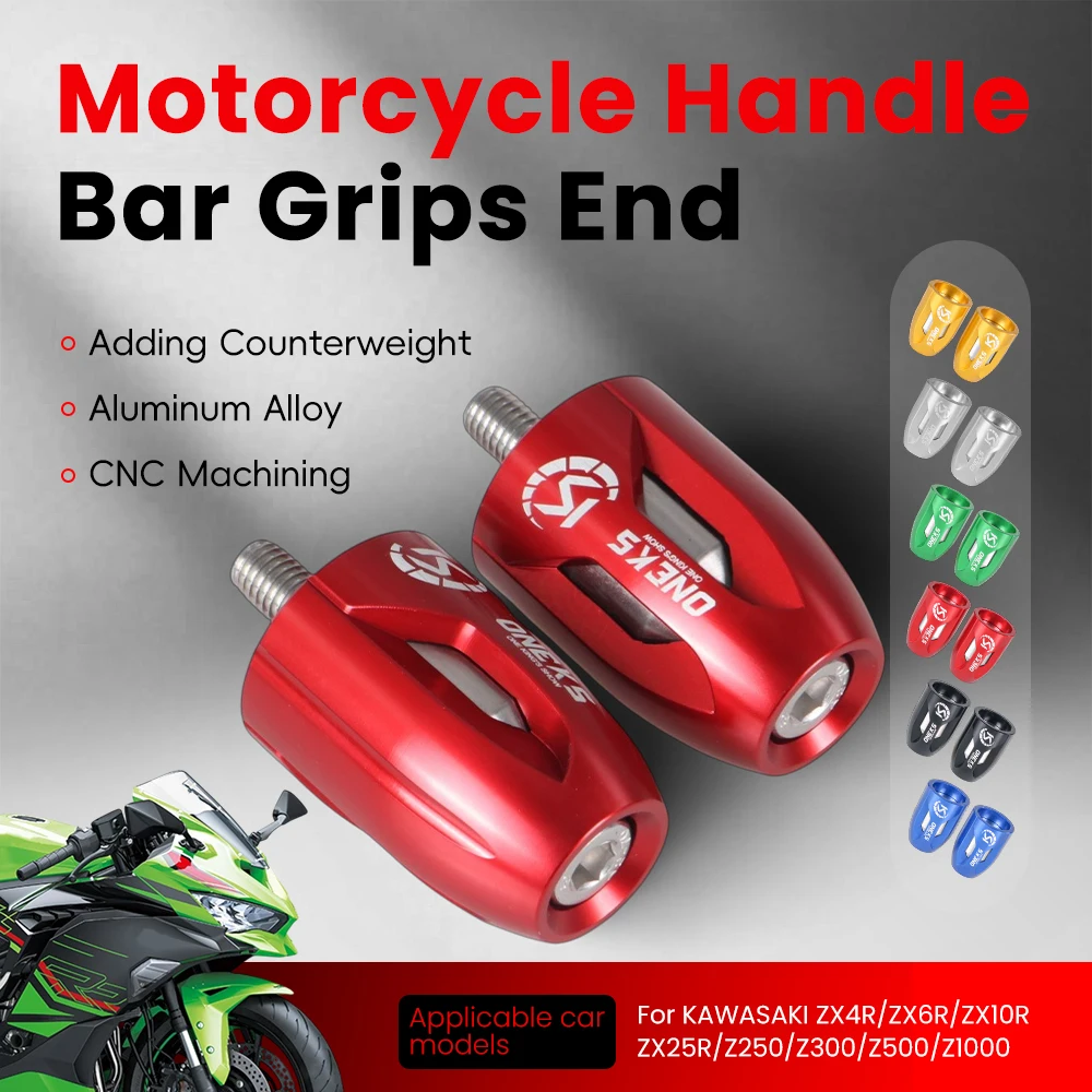 Фото Ручки для мотоцикла с заглушками на руль, подходят для KAWASAKI NINJA 250 300 400 500 ZX4R ZX6R Z1000SX Z800 Z900 Z1000 Z300 ER6N Z H2 №1