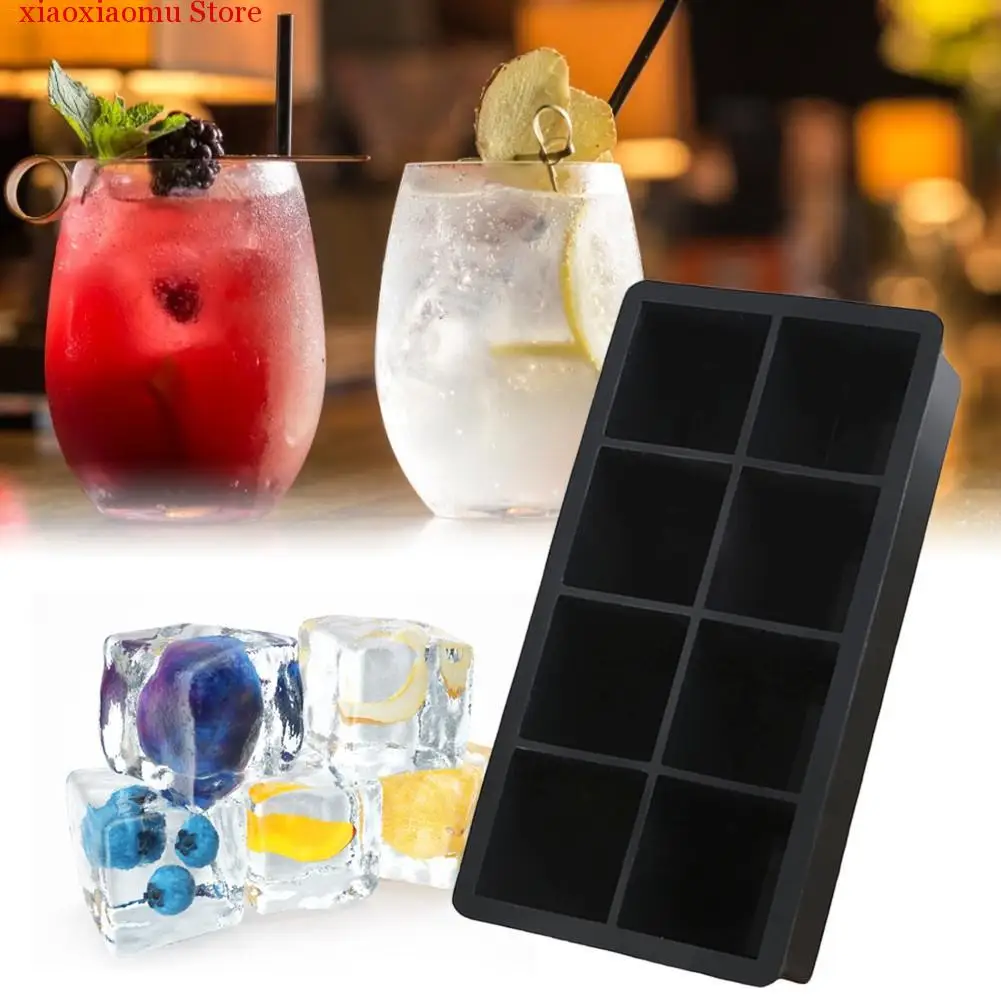 

Kitchen Bar Food Grade Silicone Ice Cube Eight Square Ice Mold For Making Silicone Chips For Giant Ice Cubes