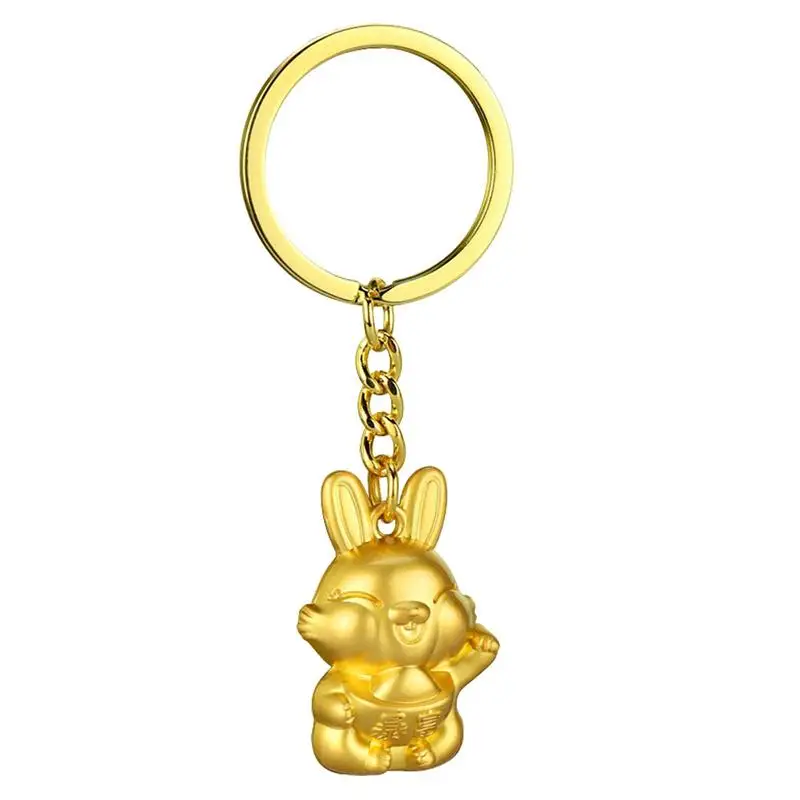 

Rabbit Key Chains 2023 Zodiac Rabbit Statue Keychains Chinese New Year Hanging Decorations Spring Festival Bunny Keyrings For