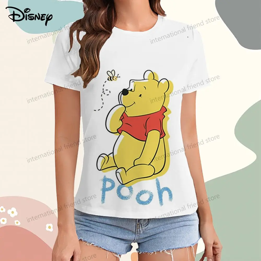 Футболка для мужчин Col Rond pour Femme Vêtement de Rue Disney Winnie l'Ourson Y2k Été 2025 Kawaii