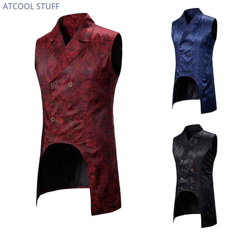 Мужская винтажная куртка в стиле стимпанк викторианский жилет с узором пейсли