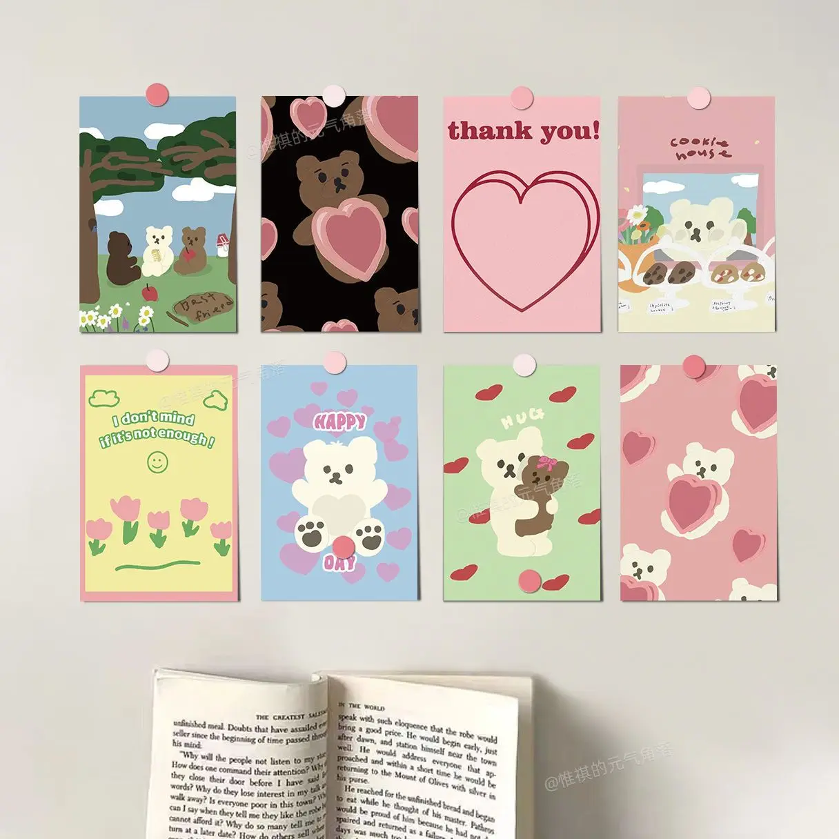 

10pcs Cartoon Bear Wall Stickers Cute Kawaii Vintage for Art Bar Door Wallpaper Refrigerator Room Home Decor Waterproof Decals