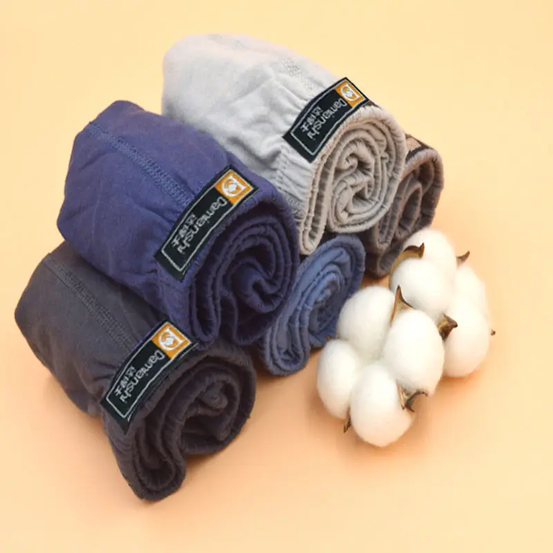 6Pcs Men's Underwear Briefs Cotton Waist Underwear Loose Plus Size Fat Youth Breathable Underpants.