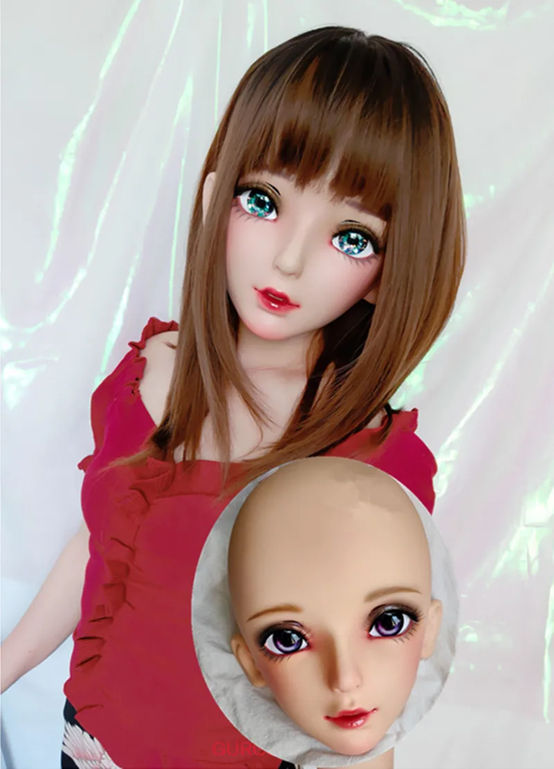 

(GL Nan) Female Sweet Girl Resin Kigurumi Mask Novelty Special BJD Halloween Cosplay Mask Crossdressing Doll Japanese Anime Mask