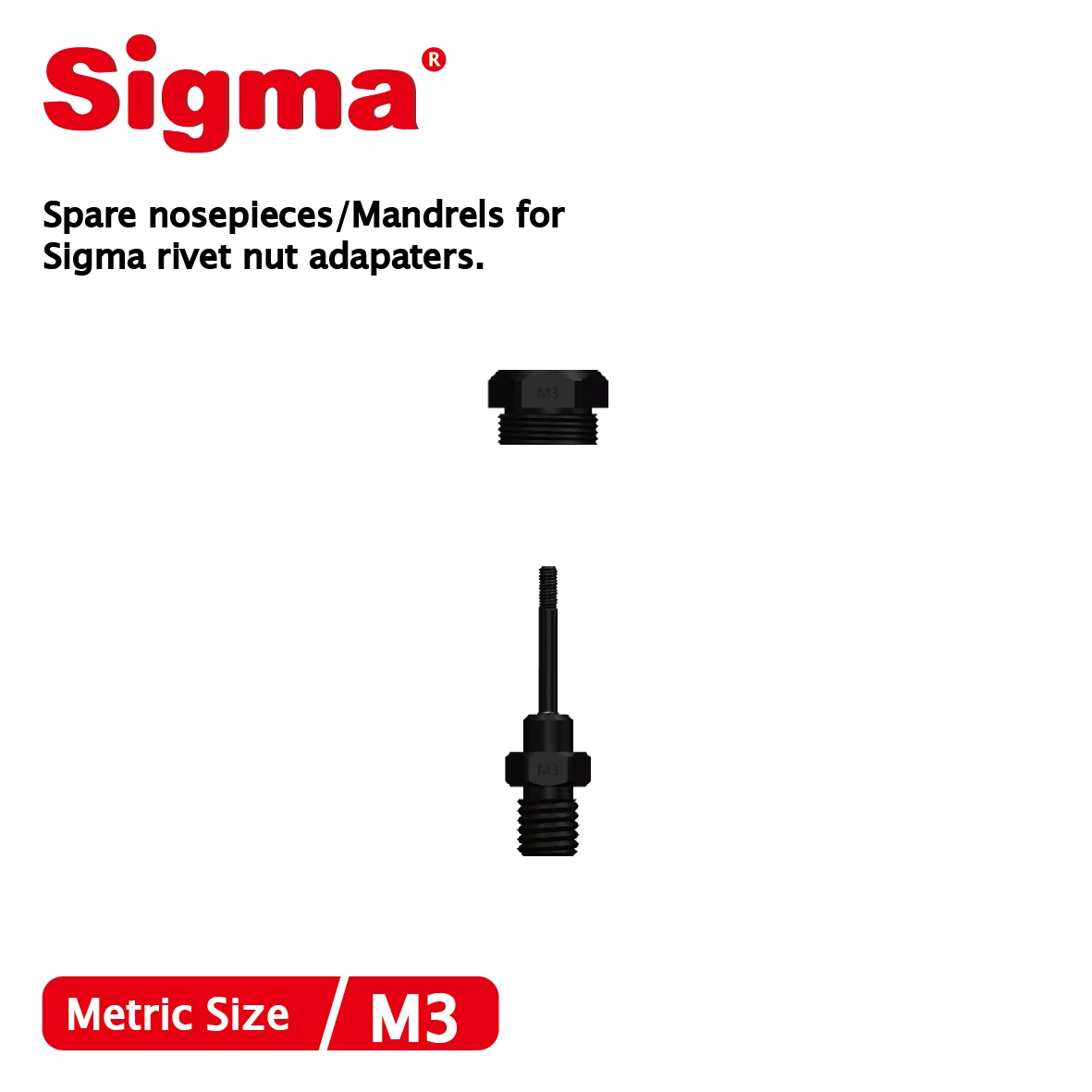 

Запасные метрические насадки Sigma, Набор насадок только для Sigma заклепки с резьбой Nut, сверлильные адаптеры