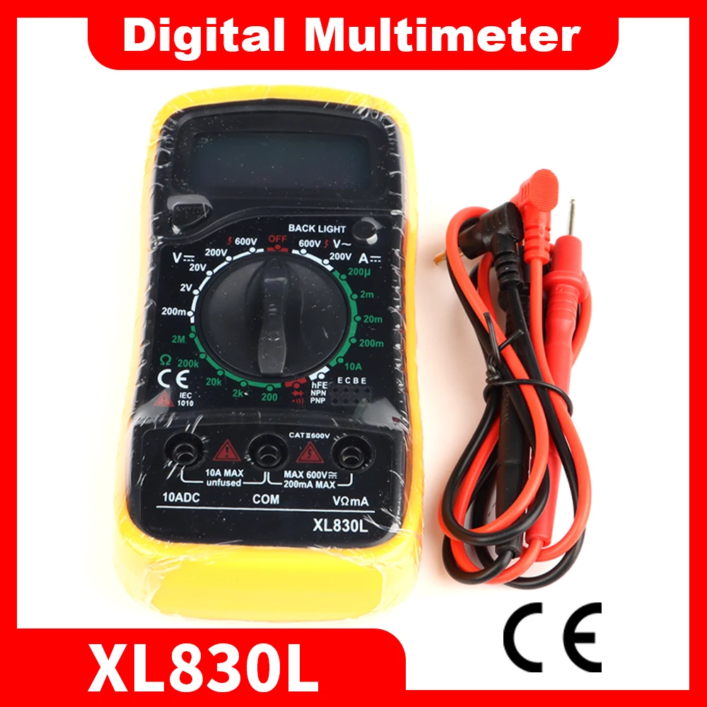 

Digital Multimeter Tester XL830L Voltmeter Ammeter Resistance Tester Ohmmeter Transistor Peak Backlight Data Capacitance