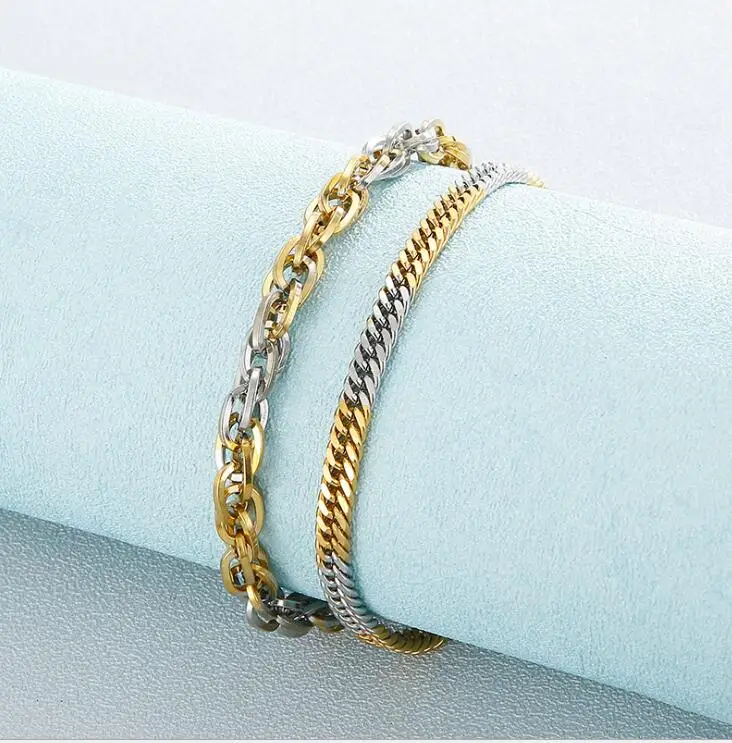 

Модные браслеты для женщин и мужчин, серебряная цепочка с буквами из нержавеющей стали, цветные брелки, ювелирные изделия