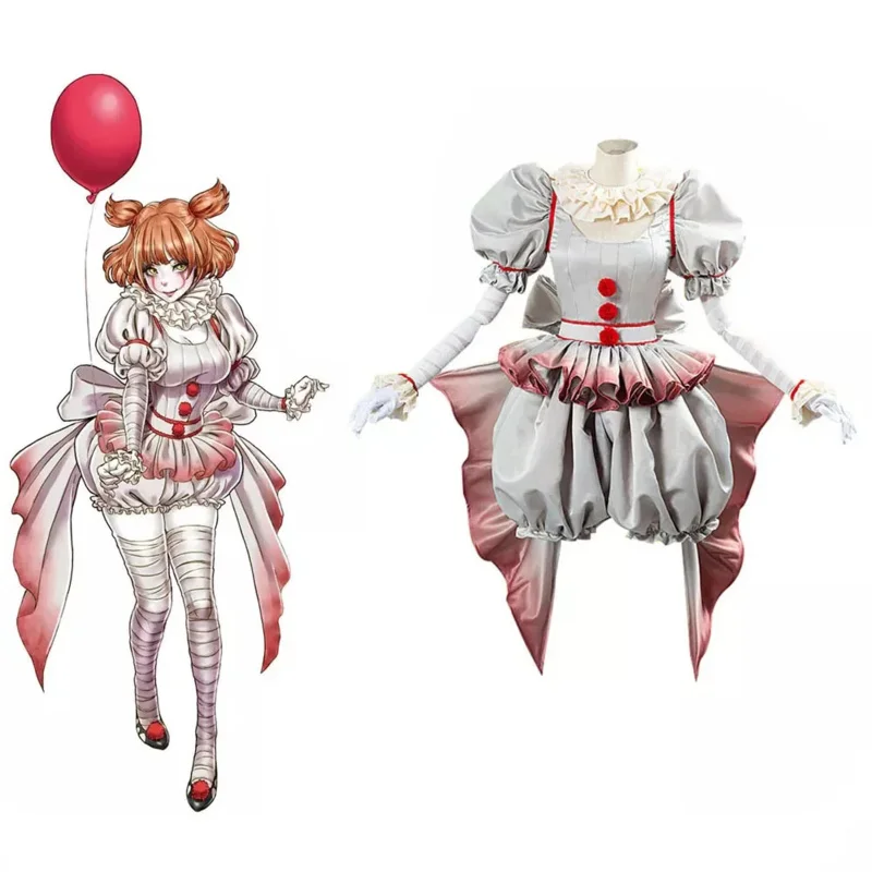 Костюм для косплея Pennywise страшный костюм клоуна наряд женщин и девушек