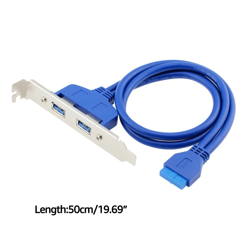 

594F материнская плата USB 3,0 20Pin к двойному USB-кабелю с двойной защитой USB3.0, задний шасси, перегородка, кабель с 2 портами USB 3,0, прочный