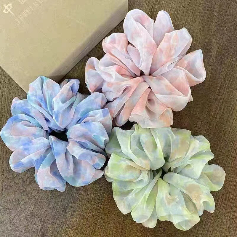 

Chiffon Bowknot Elastic Hair Bands For Women Girls Solid Color Scrunchies Headband Hair Ties Ponytail Holder Hair Accessories