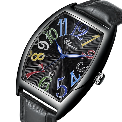 Модные Роскошные Настольные часы CHENXI с цифровым циферблатом для мужчин, календарь, ремешок для отдыха, кварцевые часы, мужские часы, мужские часы