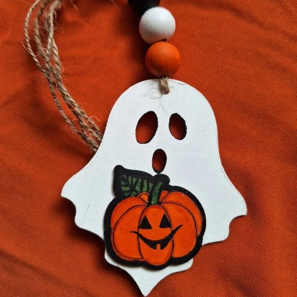 Хэллоуин подвесное украшение бирка милый призрак деревянный подвесной кулон