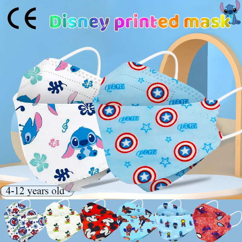 Детская лицевая маска KN95 Disney с Микки Маусом 4-слойная Пылезащитная дышащая