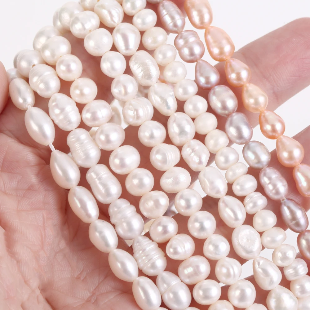 

Freshwater Pearl Necklace Choker Irregular Rice Baroque Pearl High Quality Jewelry for Women Gift Silvers Stainless steel Clasp