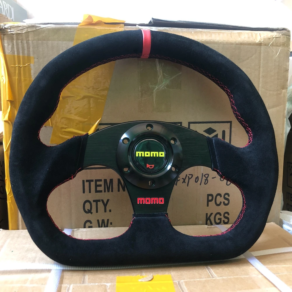 D 13-дюймовый руль JDM Racing MOMO Rally Drift из натуральной замши Volantes для VW BMW Toyota Honda