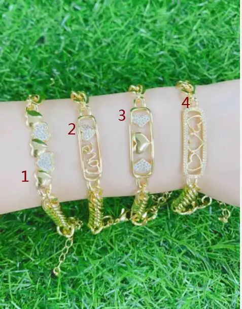 

1pcs heart lobster clasp Adjustable Zircon Bracelet for Women Cz Bracelet Cuban chain Jewelry gift fsg34