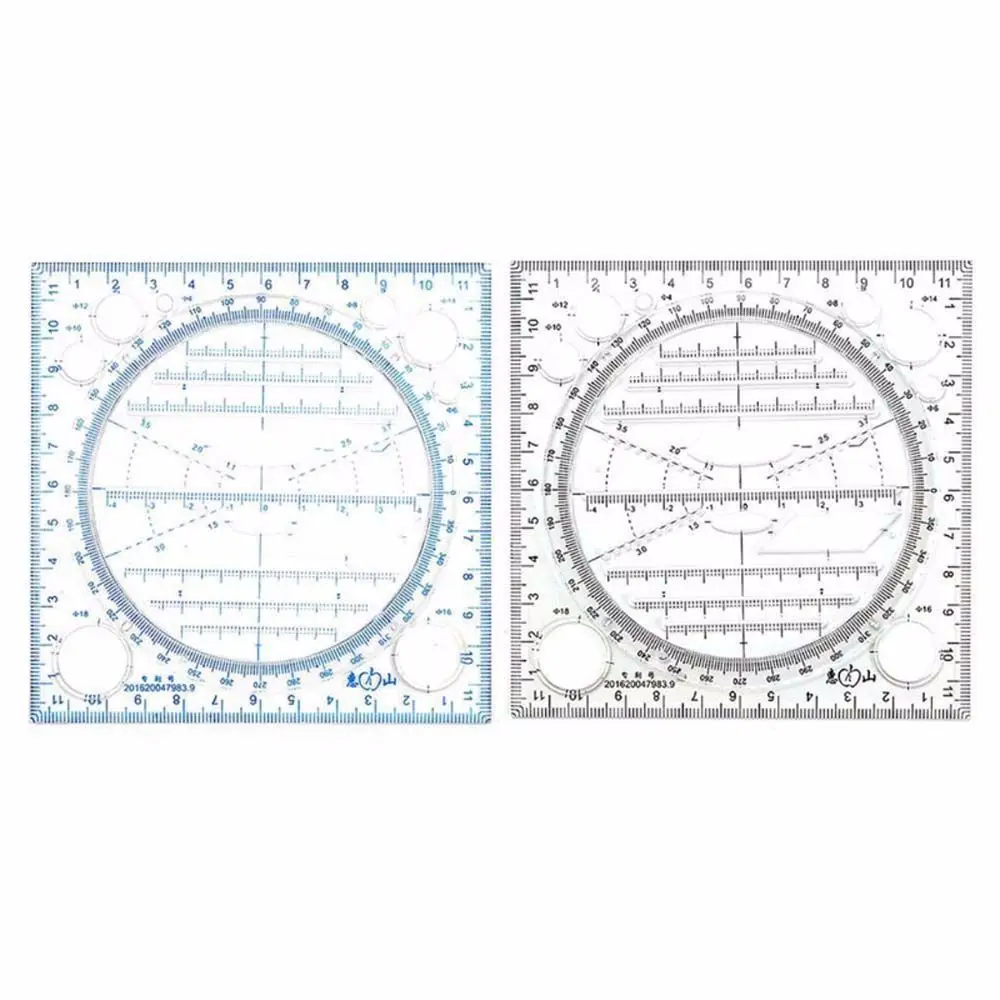 

Multifunctional Drawing Ruler Springhall Angle and Circle Maker Drawing Geometric Drawing Template Measuring Ruler Multipurpose