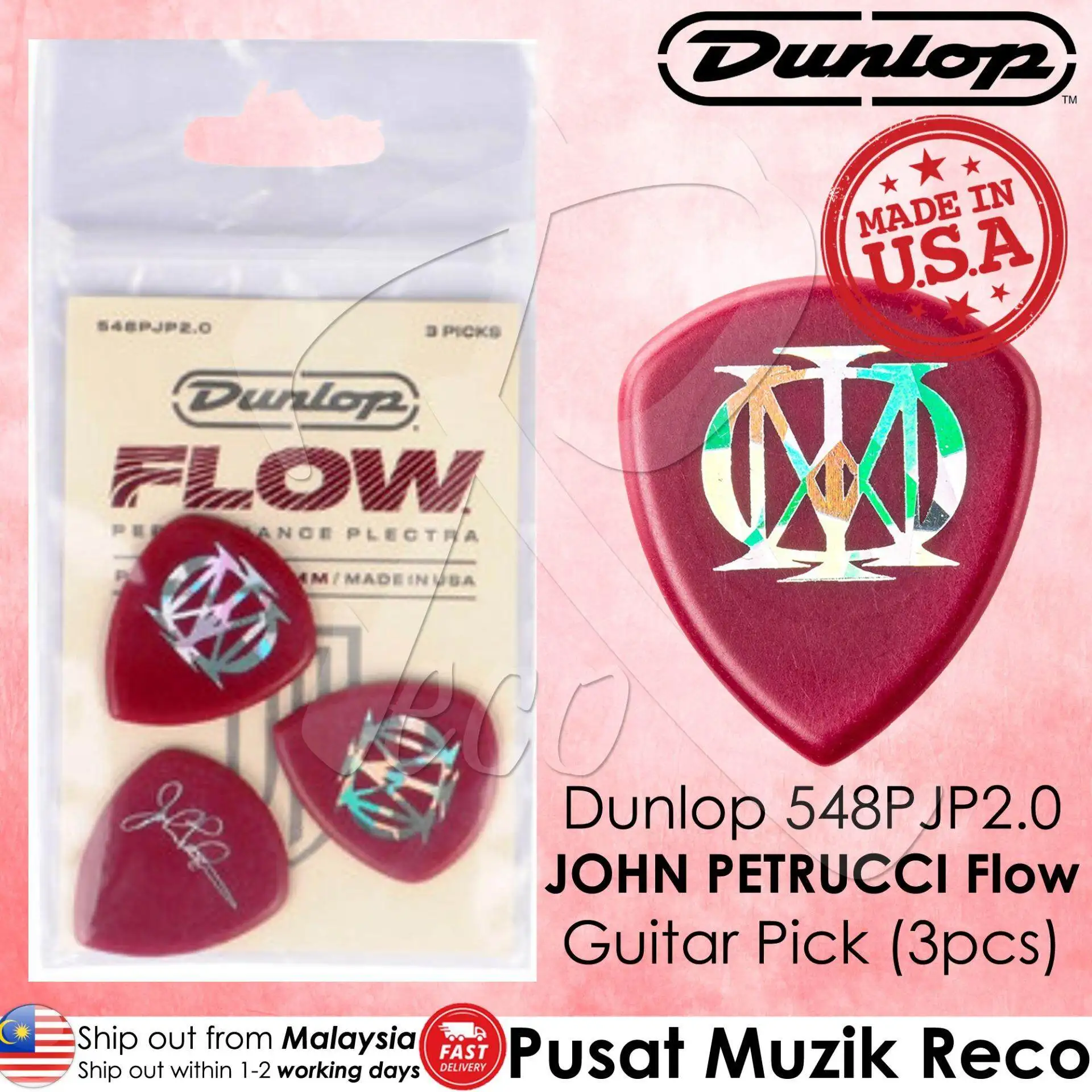 

Dunlop 548PJP2.0 John Petrucci Flow 2.0mm Signature Guitar Picks (3pcs)