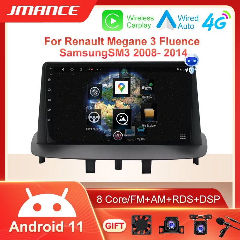 Android 11 3D For Renault Megane 3 Fluence Samsung SM3 2008 