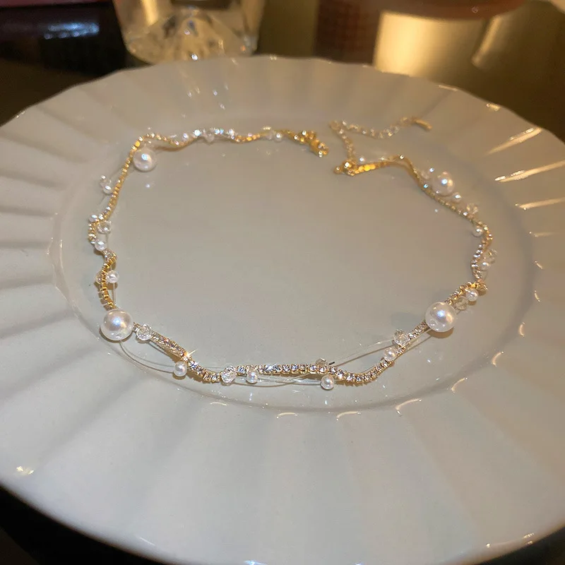 2022 New Arrival Necklaces Fashion Women Chokers Classic Link Chain Pearl Elegant Trendy Female Jewelry |