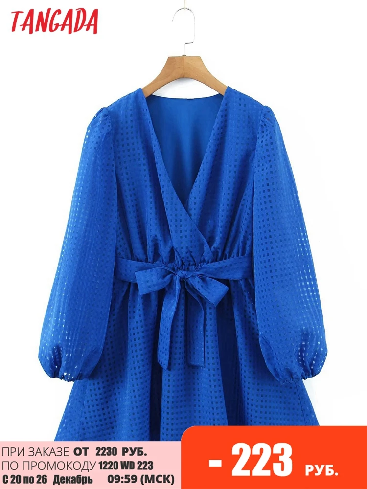 

Платье-мини женское с длинным рукавом-фонариком и вырезом-лодочкой