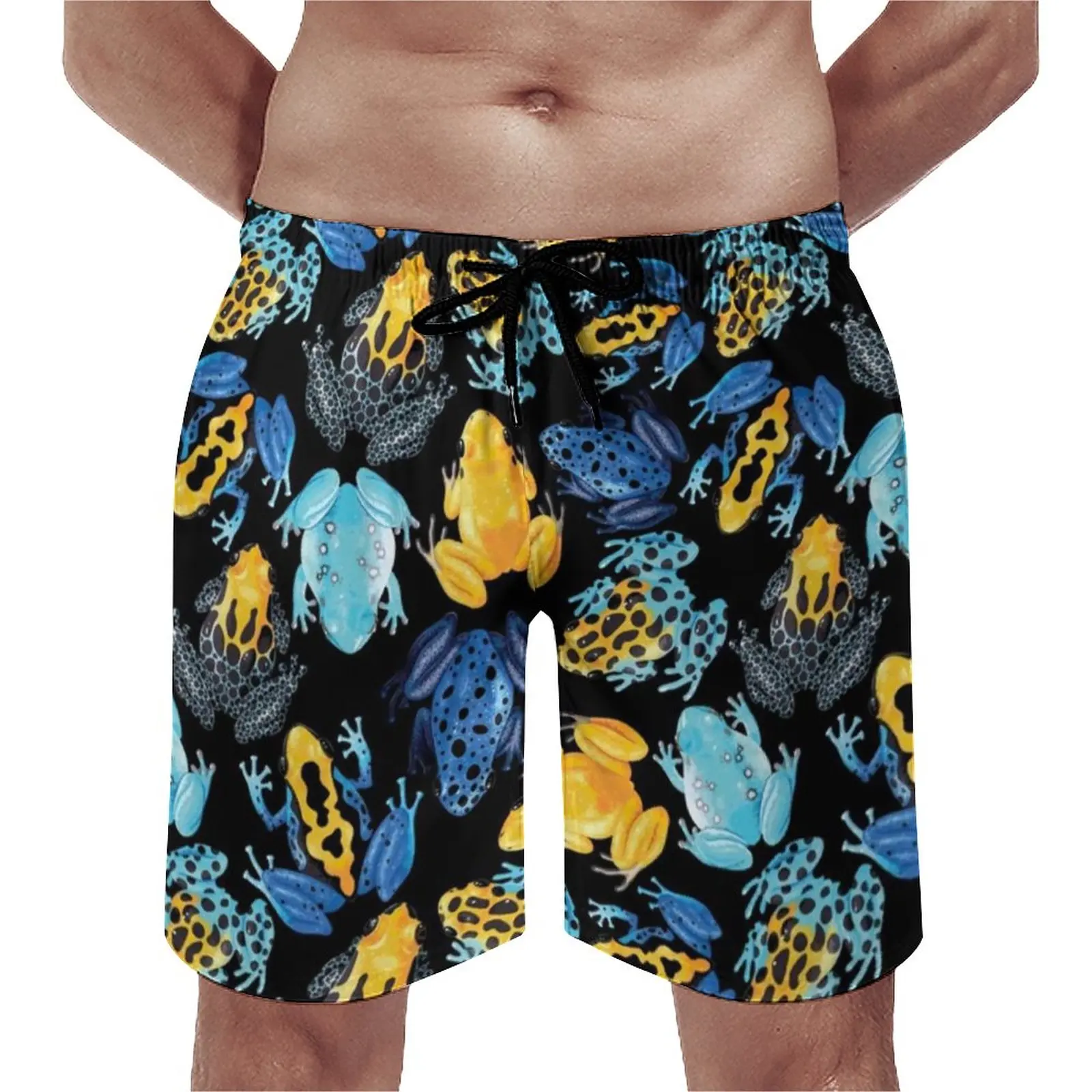 

Летние пляжные шорты для бега с тропическими лягушками, Забавный дизайн дикой природы, индивидуальные пляжные короткие брюки, повседневные быстросохнущие плавки