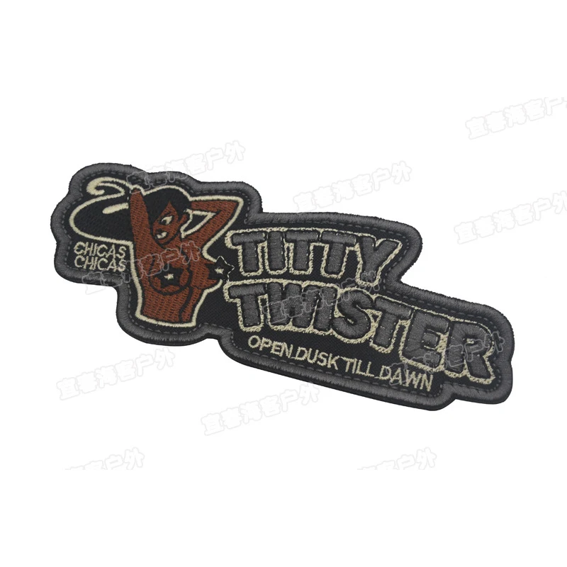 TITTY TWISTER Embroidery Patches Badges Emblem Military Army 13*5.5cm DIY Accessory Hoop and Loop Sexy Girl Needwork | Дом и сад