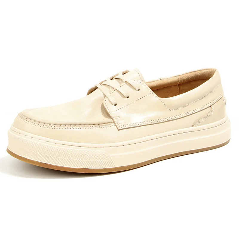 Мужские кроссовки из натуральной коровьей кожи на шнуровке