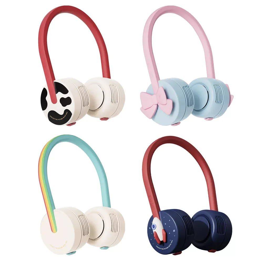 

NEW2023 USB Rechargeable Portable Summer Cooling Hanging Neck Fan for Kids Outdoor Travel Personal Wearable Neckband Fans