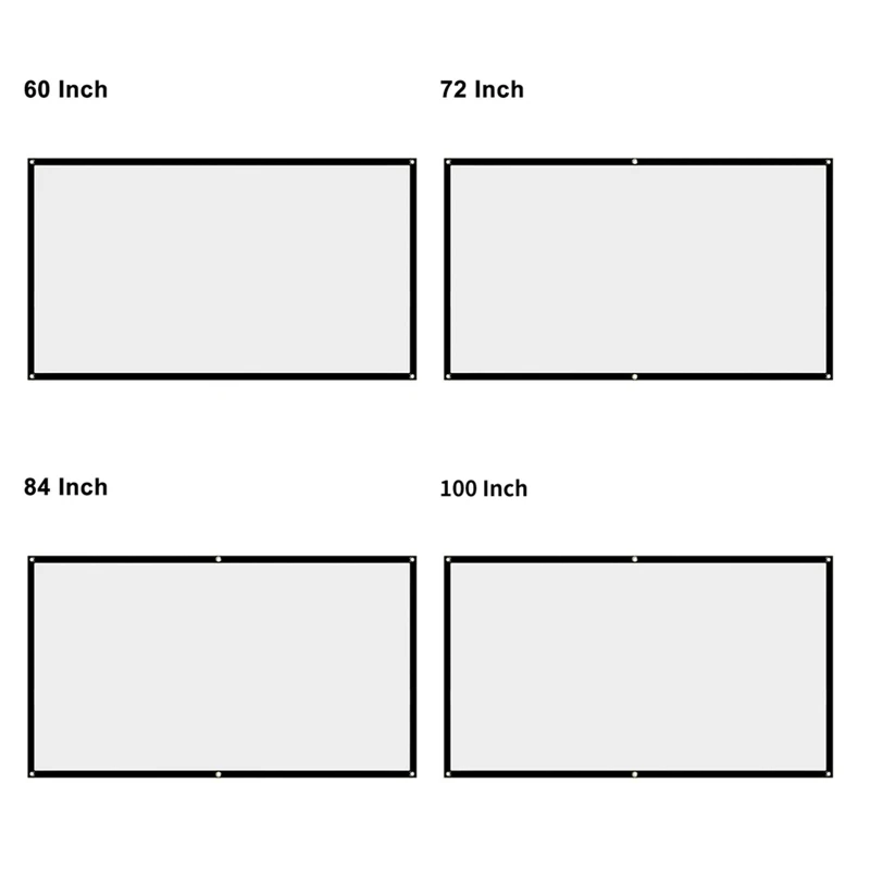 Tela de projeção dobrável e portátil 16:9,