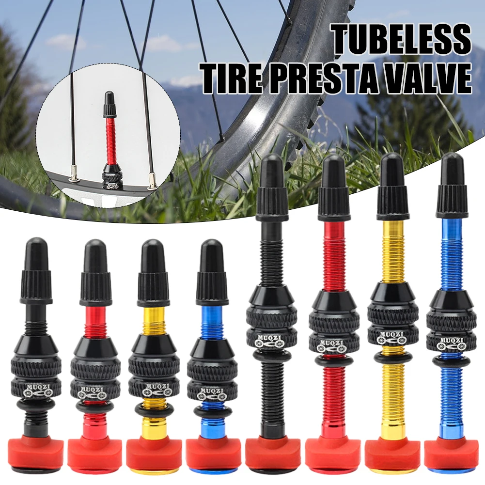 

2PCS 40/60mm Bike Tubeless Tire F/V Presta Valve Aluminum Alloy Tubeless Tyre Valve Core Parts With Valve Tool Bicycle Accessory