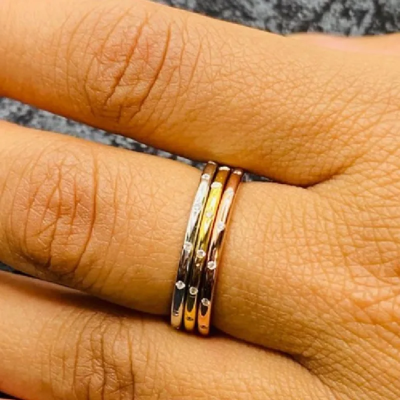

PVD Gold Finish Dainty Zirconia Ring for Women Stainless Steel Rings