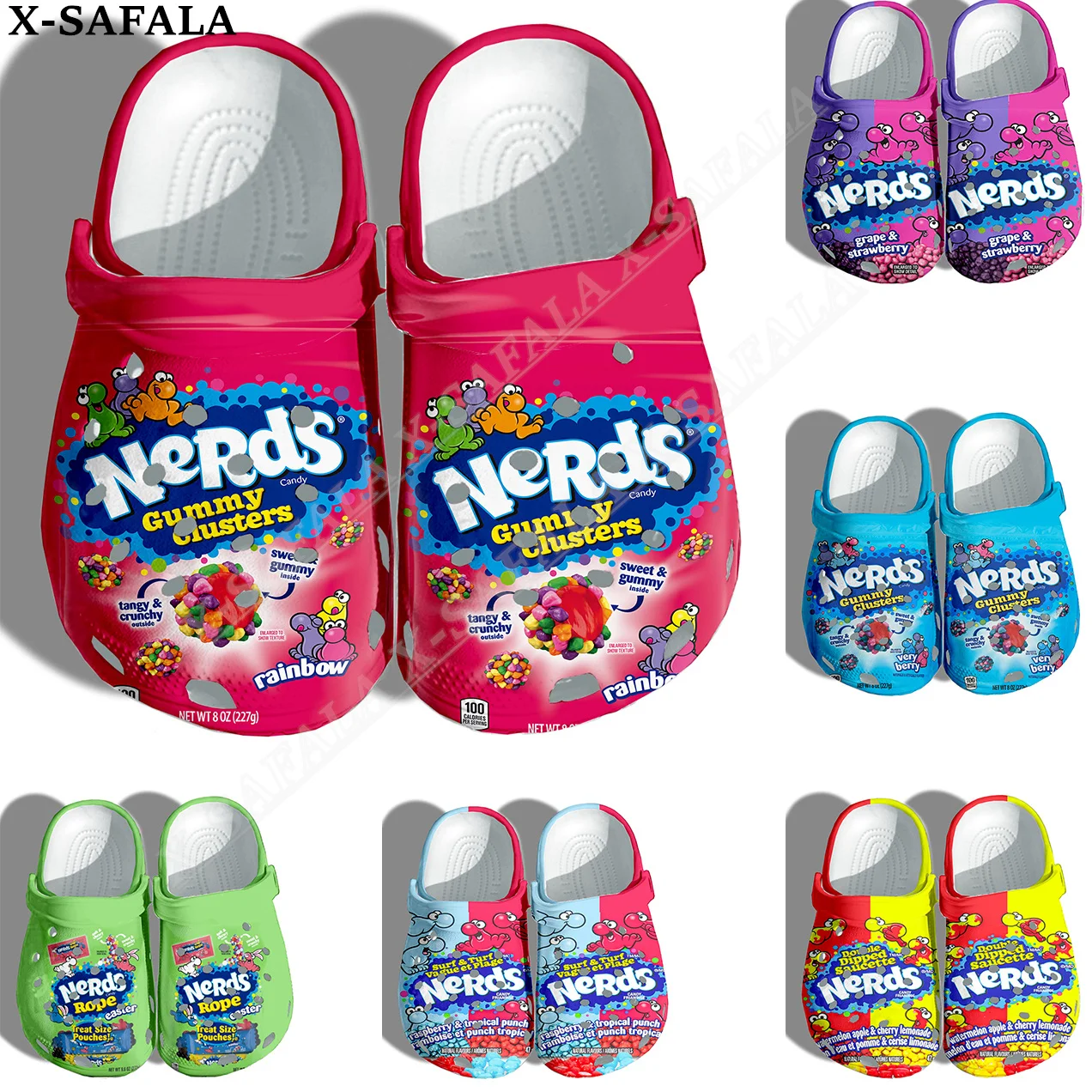 

Funny Nerds Candy Colorful 3D Print Men Women Clogs Slippers Kid Shoes EVA Ligtweight Sandals Summer Beach Outdoor-4