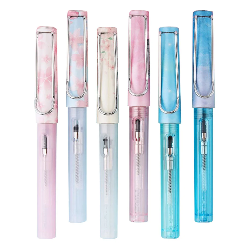 

6Pcs Student Fountain Pen Ink Sac Pen Writing Stationery Calligraphy Practice Pen