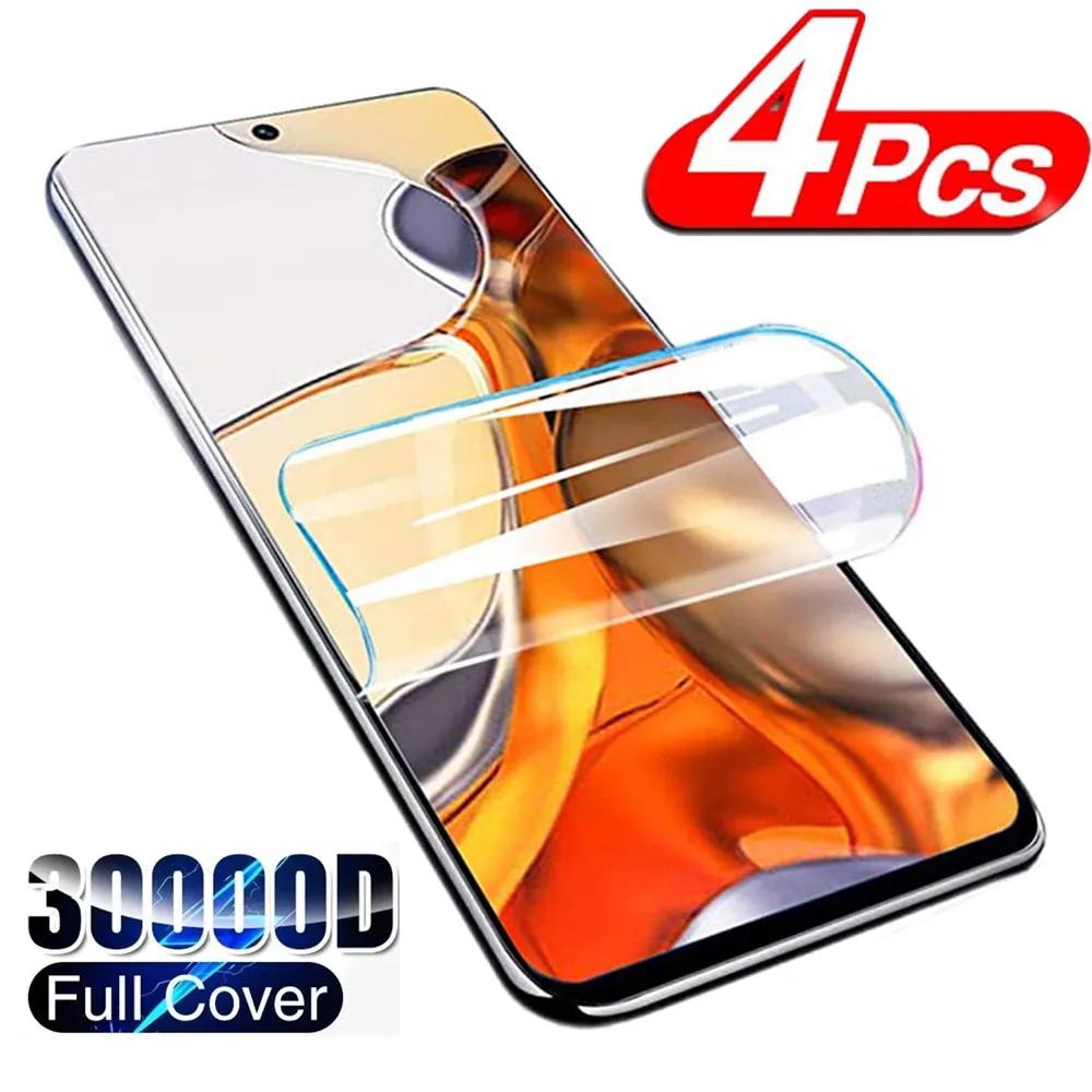 

4Pcs Full Cover Hydrogel Film For Redmi Note 11 10 T 9 8 S R Pro 5G Redmi 9 10 S T 10X Pro A1 Y3 10A Screen Protector Film