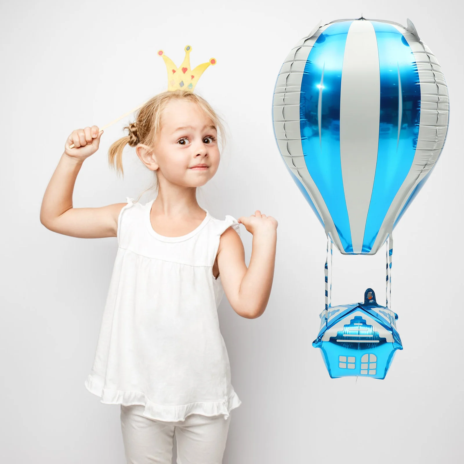 

10 Pcs Kids Decor Hot Air Balloon Helium Foil Balloons Birthday Party Boy Airplane Decorations Aluminum Film Shower Child