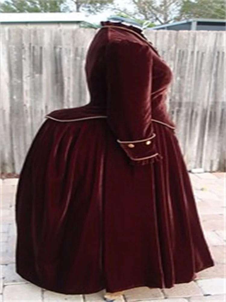 Платье красное в средневековом стиле исторический костюм времен Гражданской