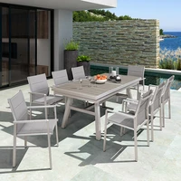 outdoor leisure tables and chairs courtyard telescopic table villa garden plastic wood dining table and chair outdoor terrace ou