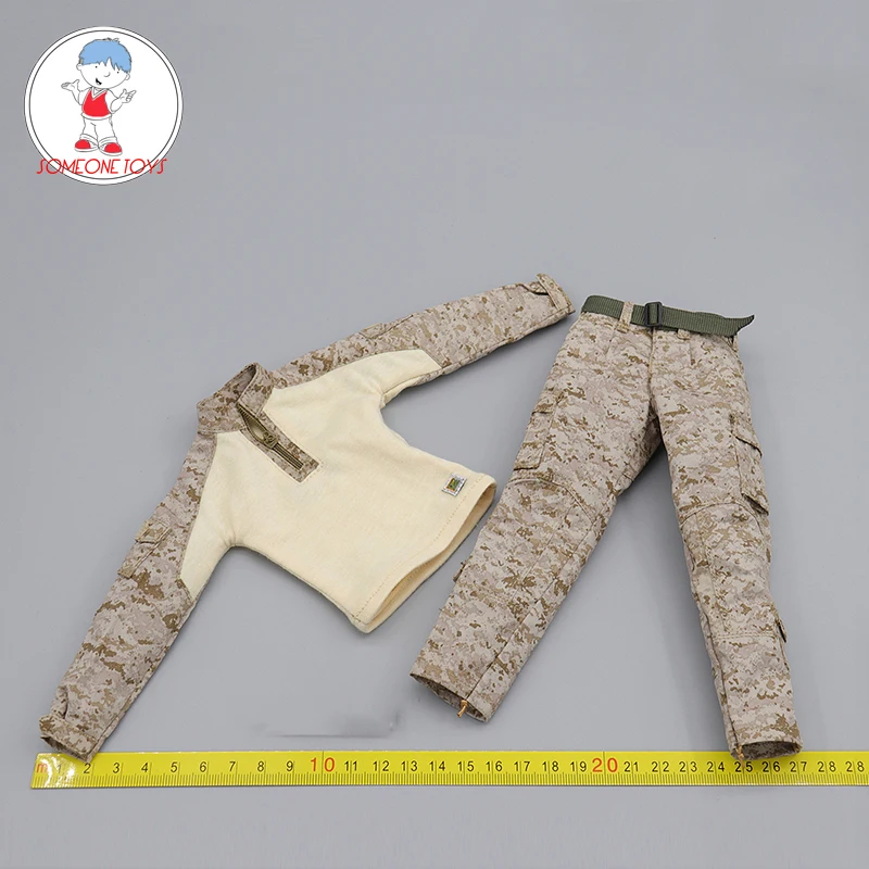 

26043B 1/6 Scale VBSS Marine Corps Tactical Coat Camouflage Pants Belt Model for 12 Inch Action Body DIY Accessories