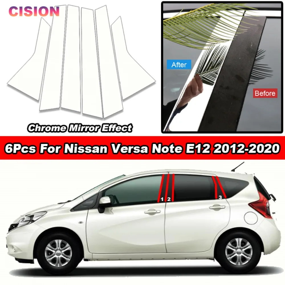 

Углеродное волокно, хромированная черная дверь, окно, центральная колонка, колонка B C, колонны, столб, зеркальный эффект, крышка, отделка, наклейка для Nissan Note E12