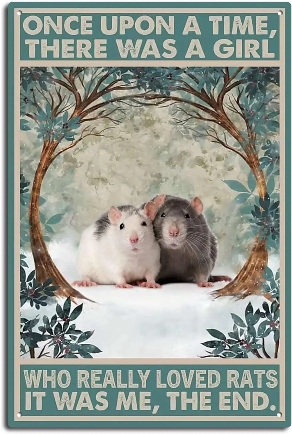 

Tin Bathroom Signs Vintage Who Really Loved Rats, Once Upon A Time There Was A Girl, Home Cafe Decor Cave Bar Wall Pet Art Signs