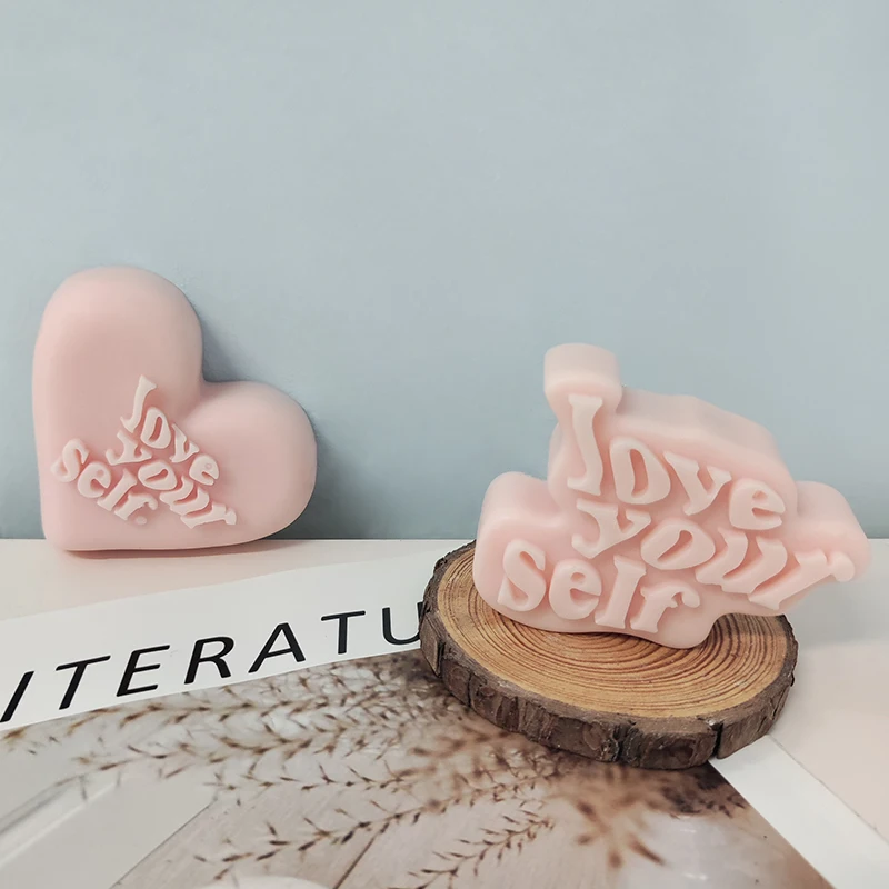 

BT0252 DIY Love Your Self Silicone Candle Mold Aromatherapy Candle Letter Decoration Silicone Mold